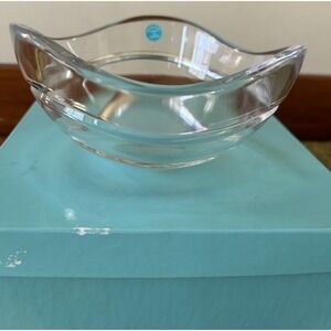 Tiffany & Co, Jose Reidel 6.25 inch Crystal Wave Design Bowl New with Box
